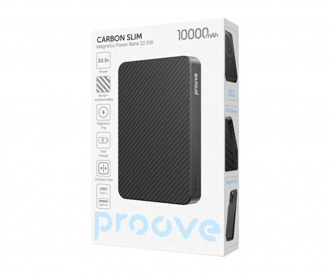 Портативный аккумулятор Proove Carbon Slim 22.5W 10000mAh (black)